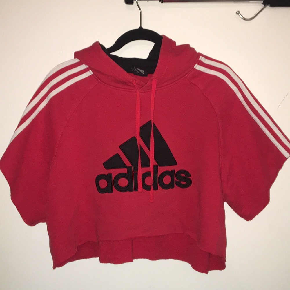 Oversized adidas crop top